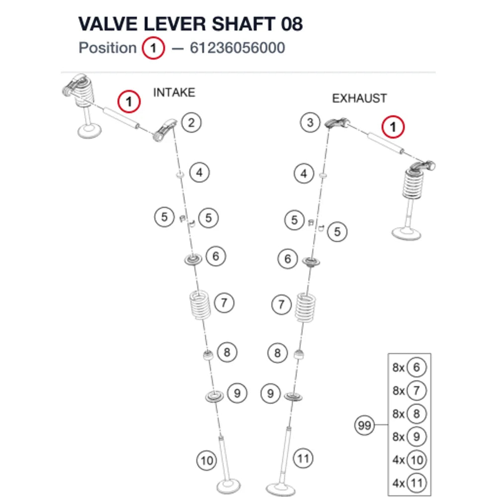 VALVE LEVER SHAFT           08