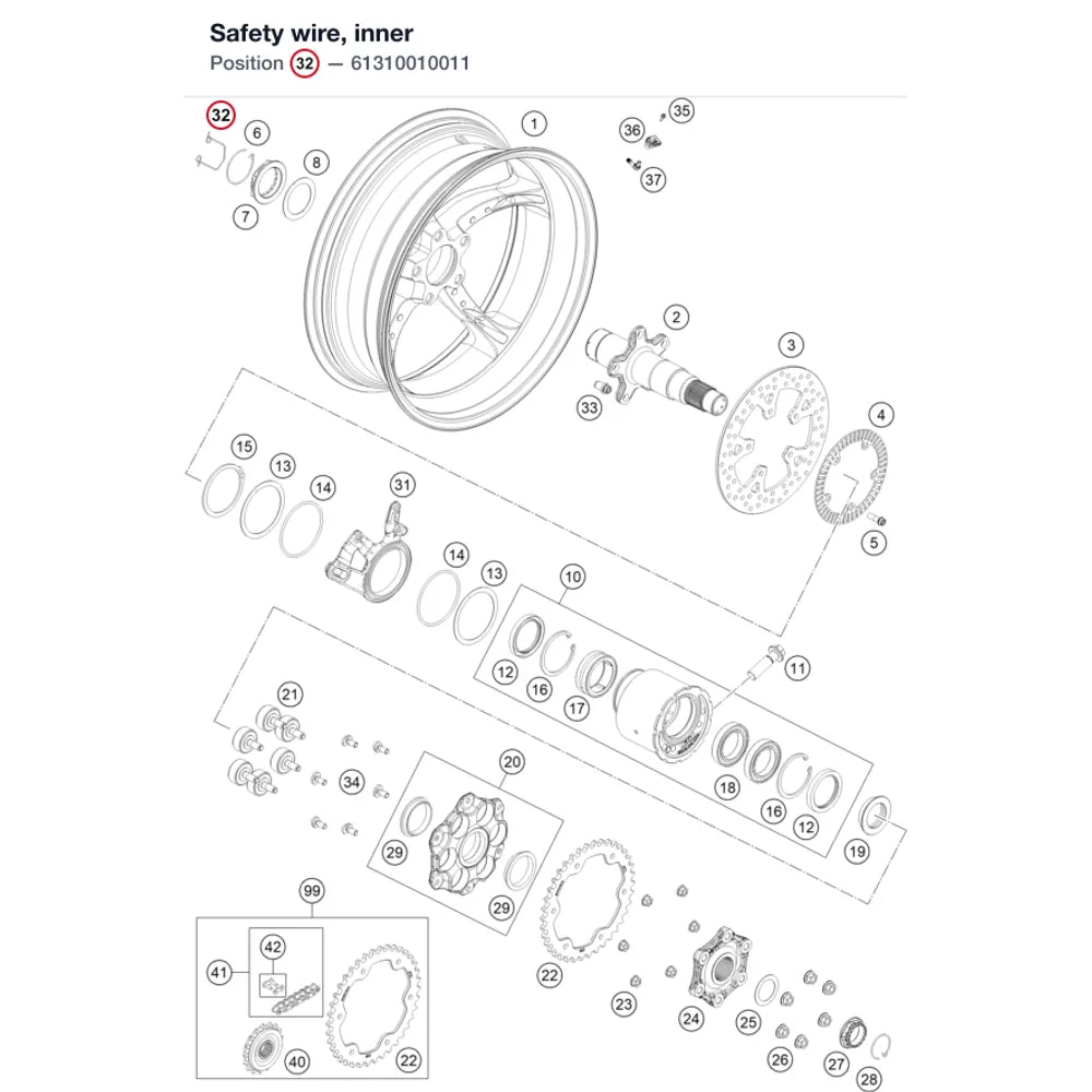 Safety wire, inner