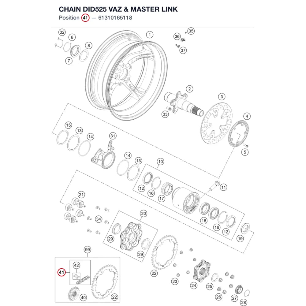 CHAIN DID525 VAZ & MASTER LINK
