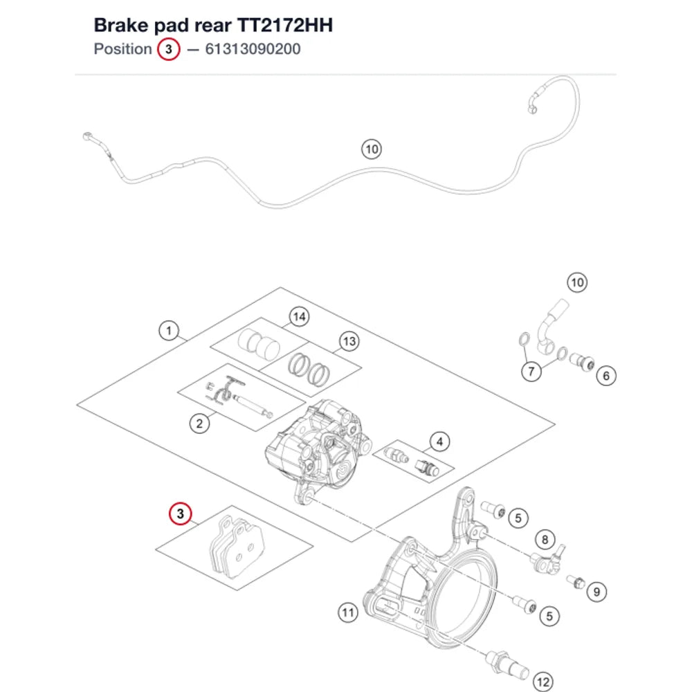 Brake pad rear TT2172HH