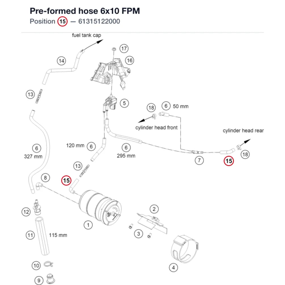 Pre-formed hose 6x10 FPM
