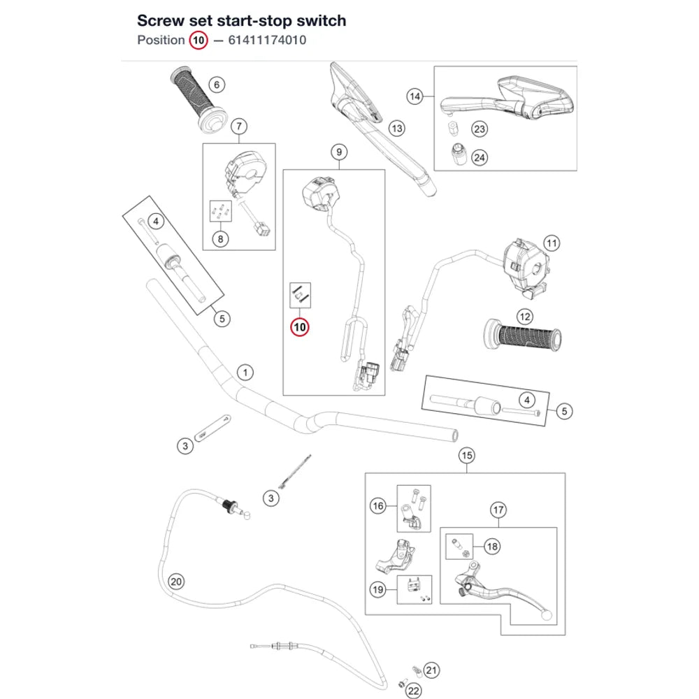 Screw set start-stop switch