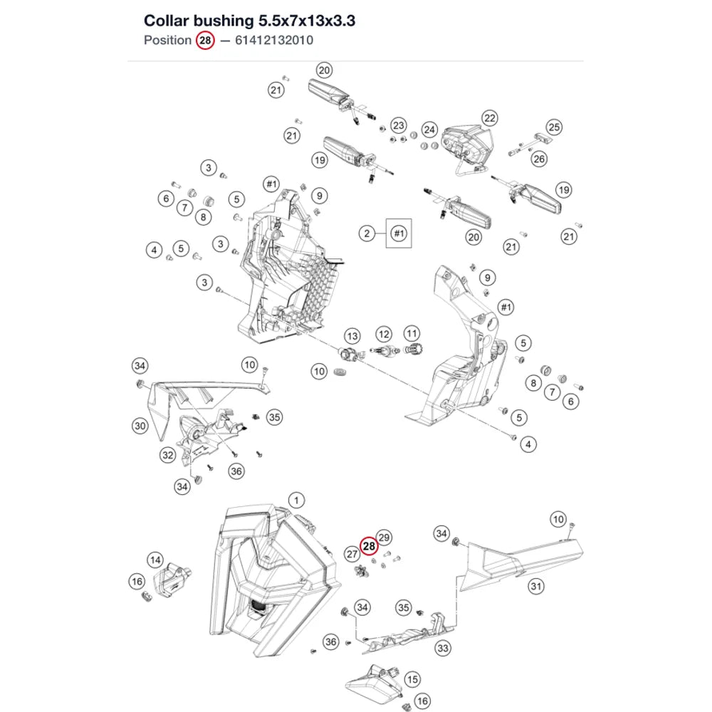 Collar bushing 5.5x7x13x3.3