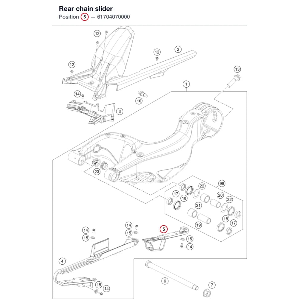 Rear chain slider