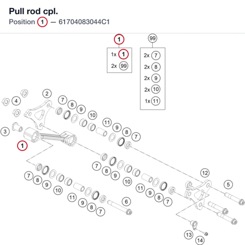 Pull rod cpl.
