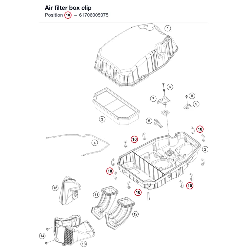Air filter box clip