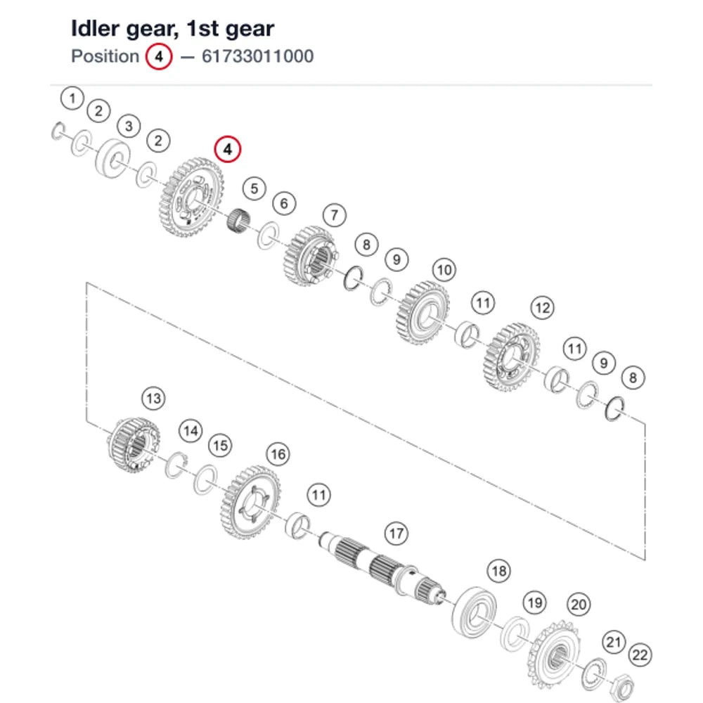 Idler gear, 1st gear