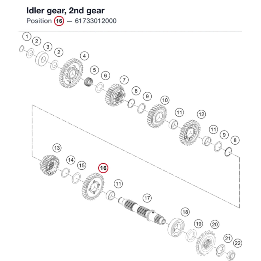 Idler gear, 2nd gear