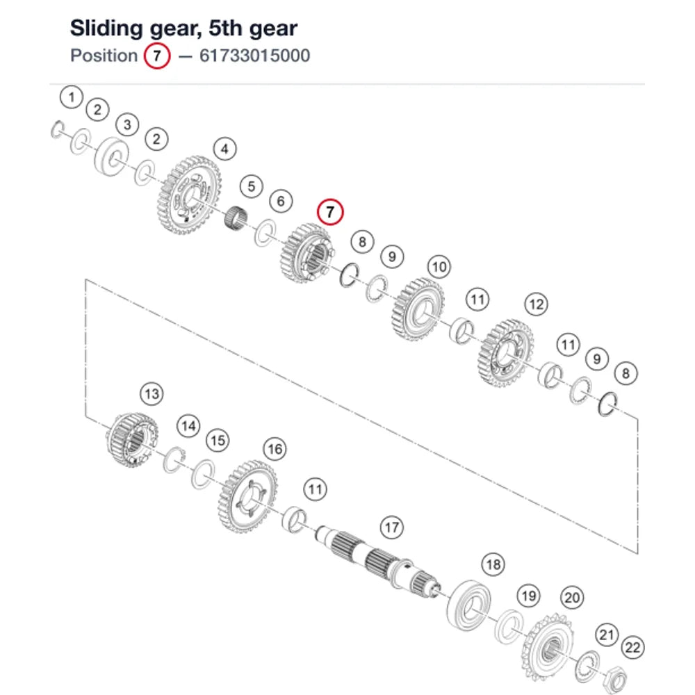 Sliding gear, 5th gear