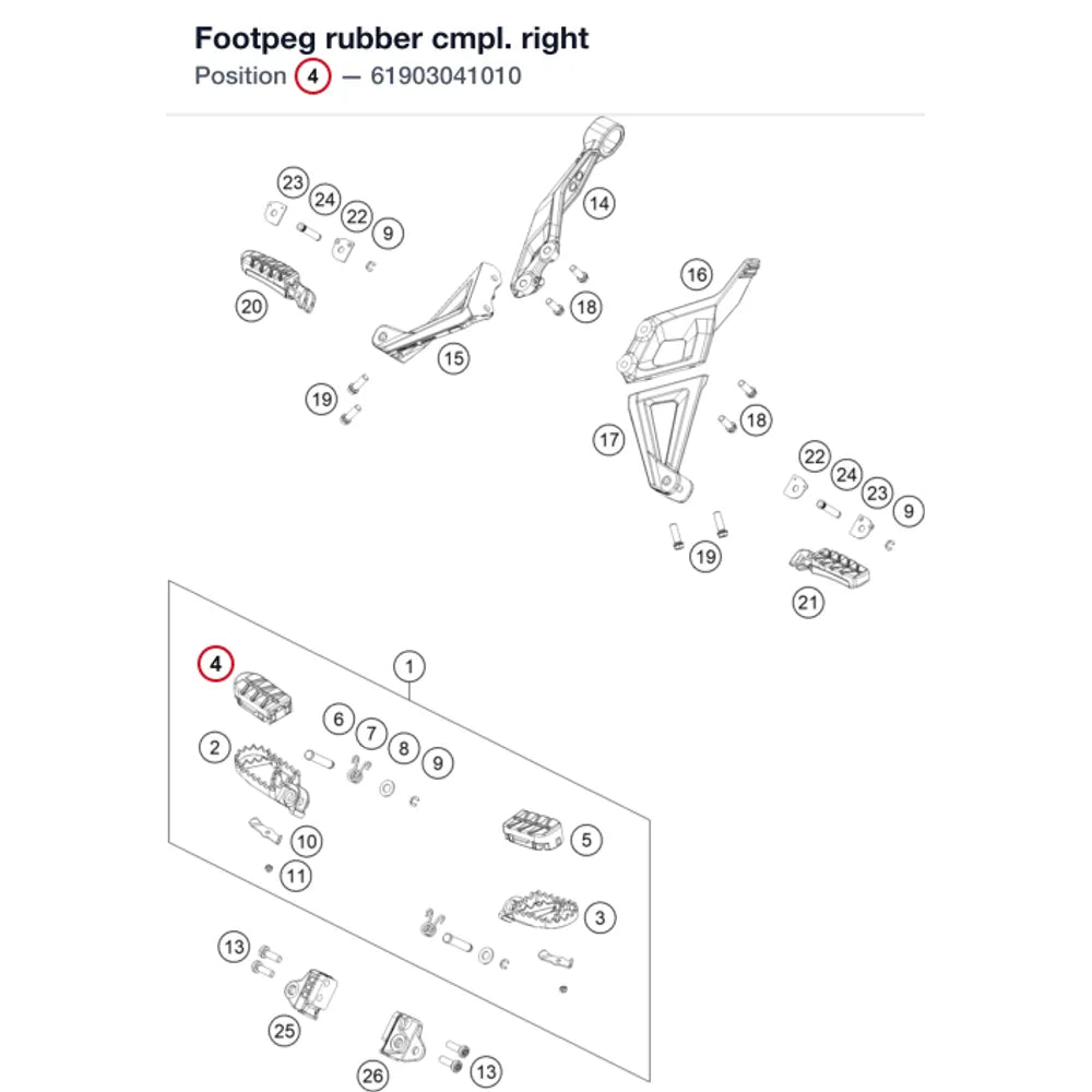 Footpeg rubber cmpl. right