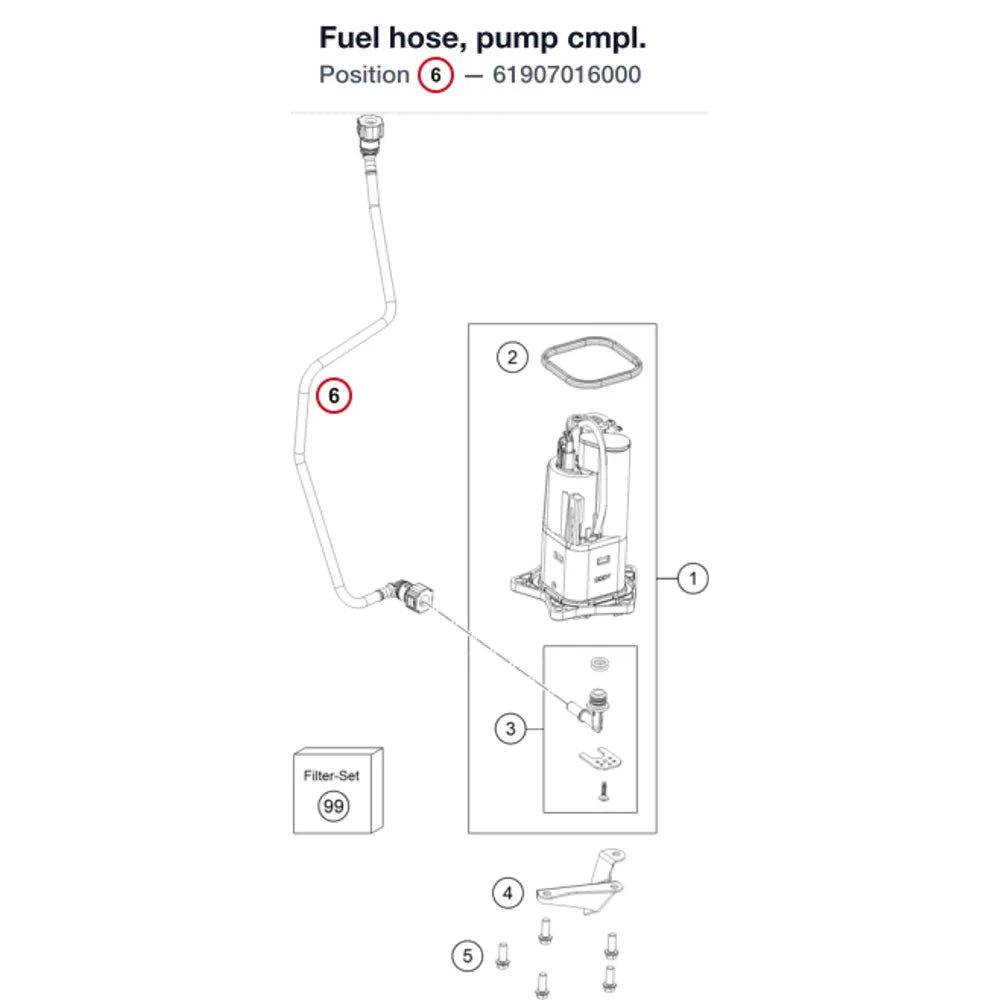Fuel hose, pump cmpl.