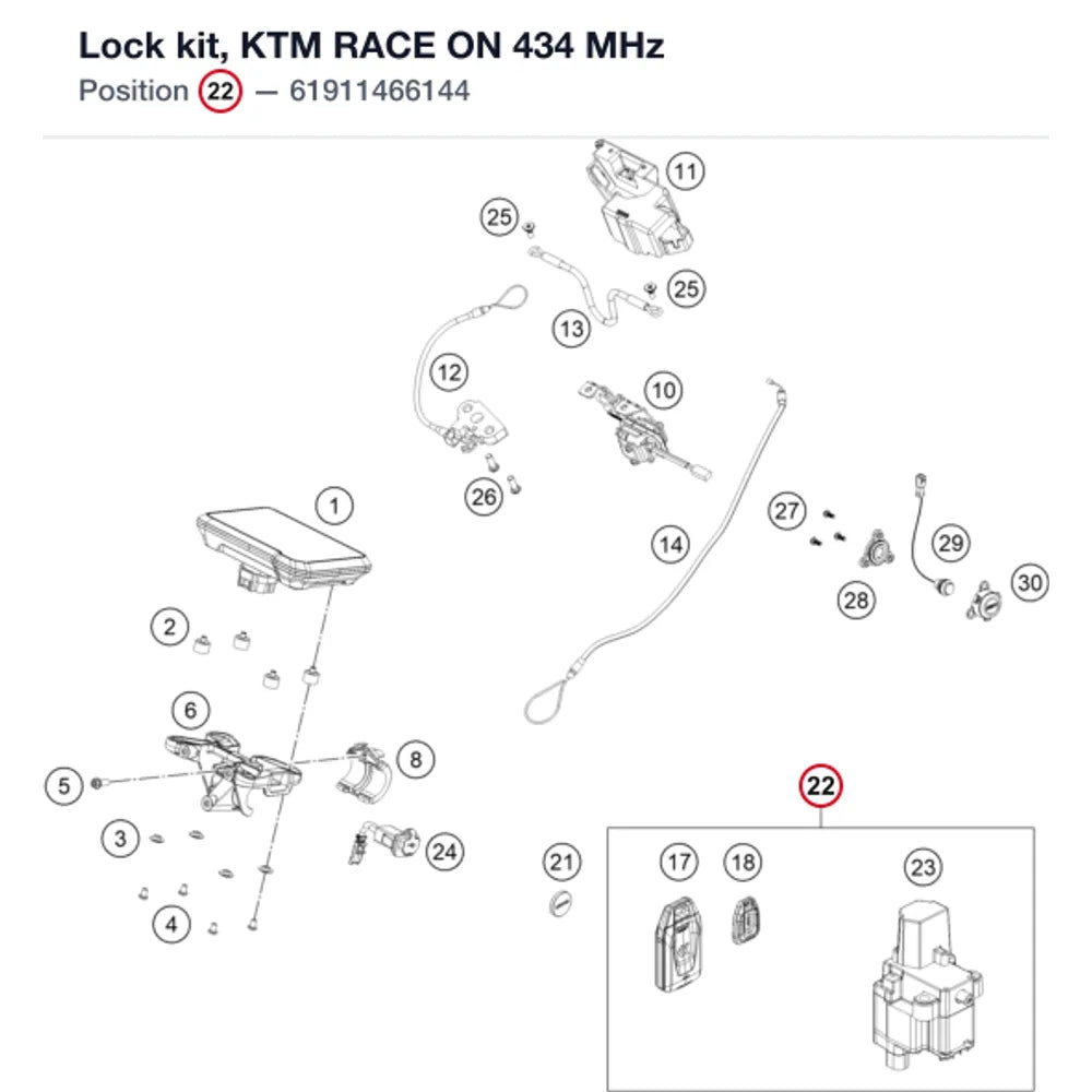 Lock kit, KTM RACE ON 434 MHz