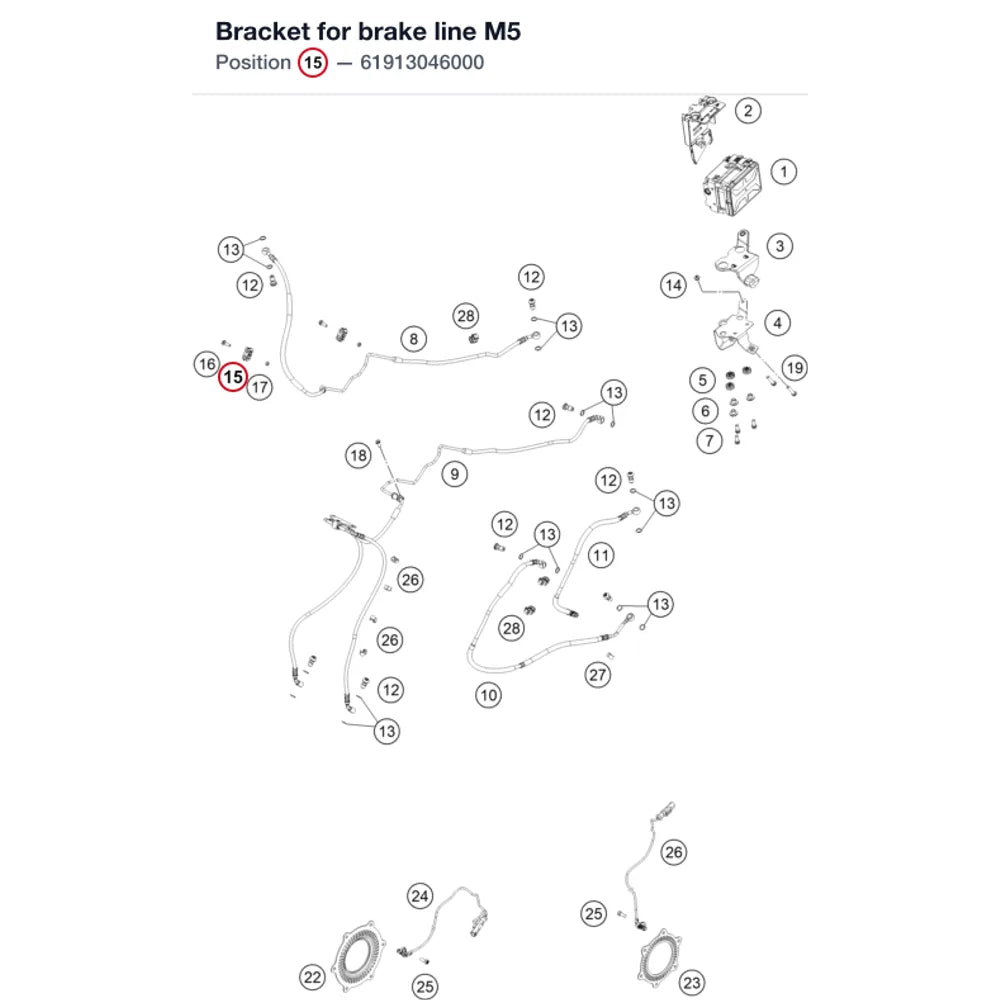 Bracket for brake line M5