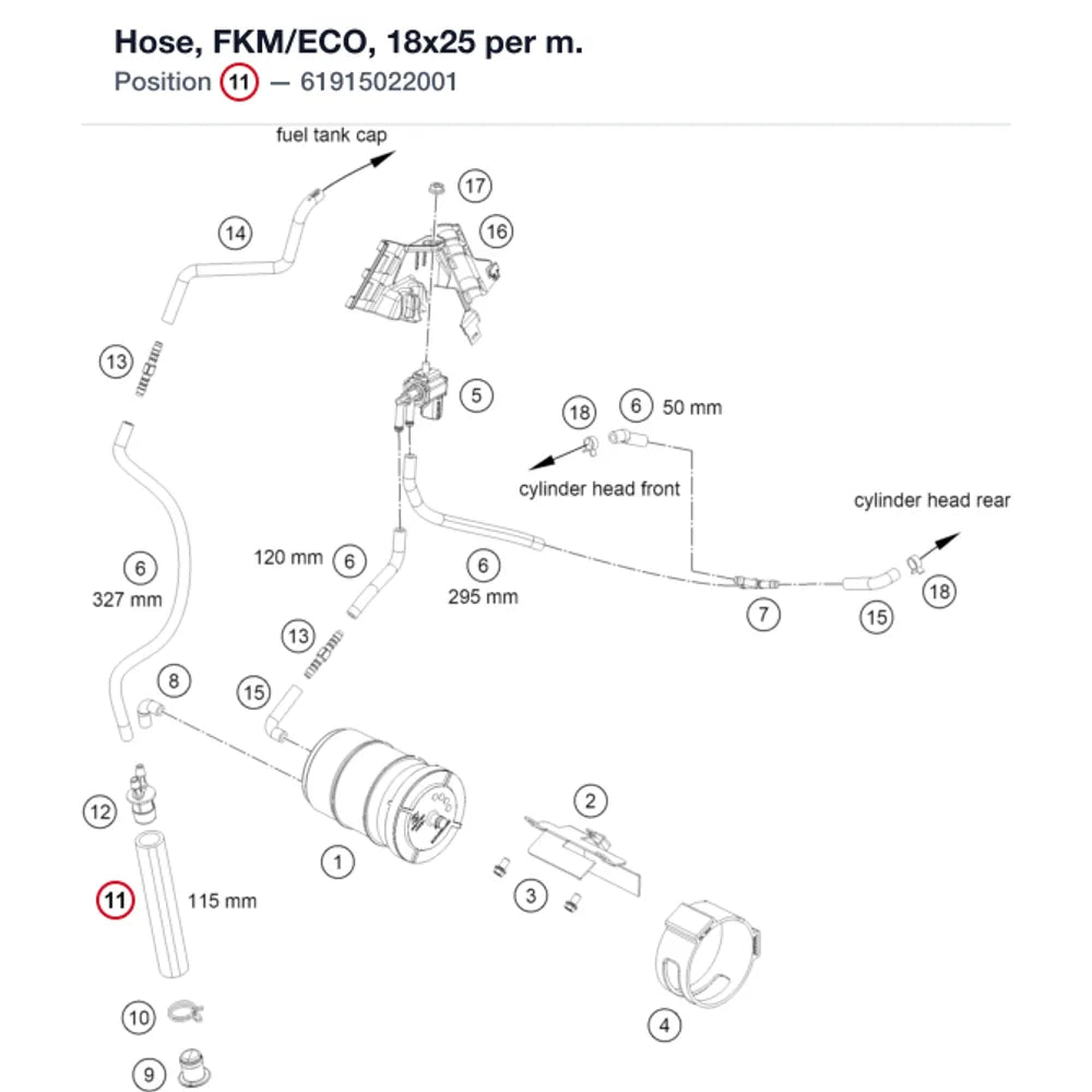 Hose, FKM/ECO, 18x25 per m.