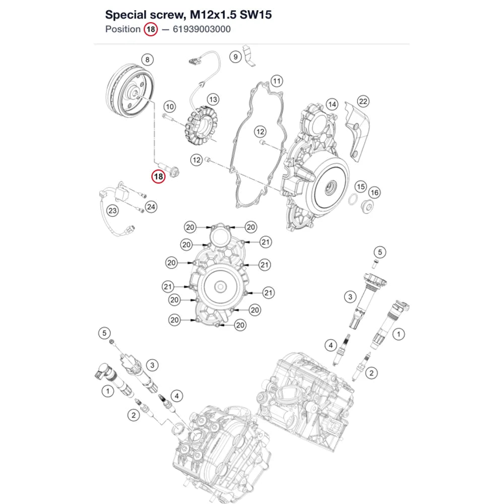 Special screw, M12x1.5 SW15