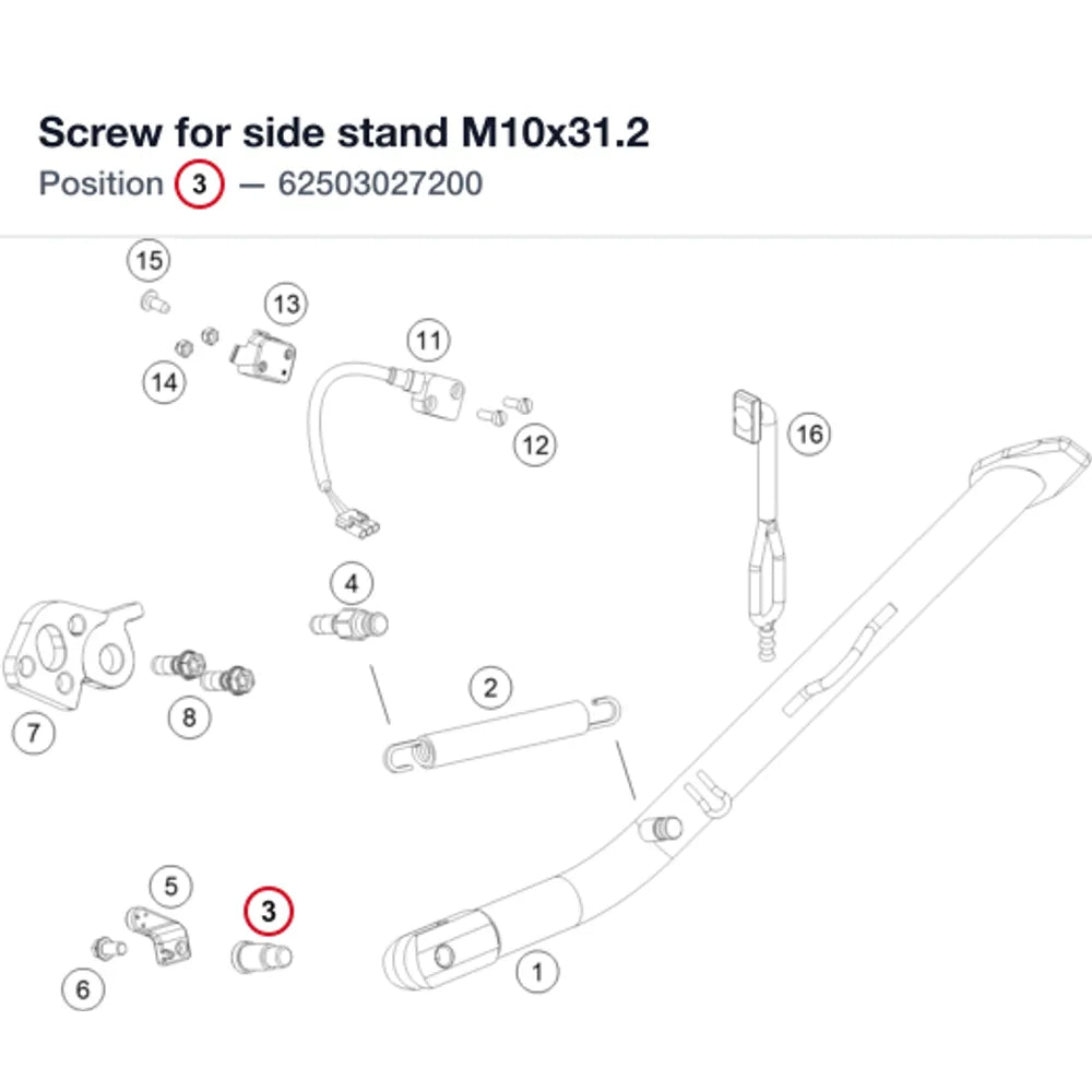 Screw for side stand M10x31.2