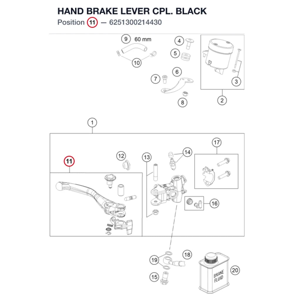 HAND BRAKE LEVER CPL. BLACK