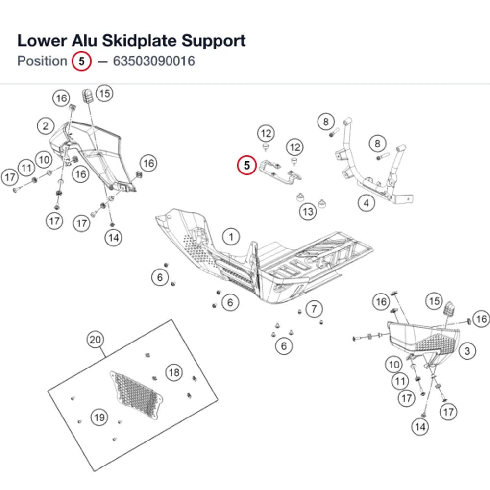 Lower Alu Skidplate Support