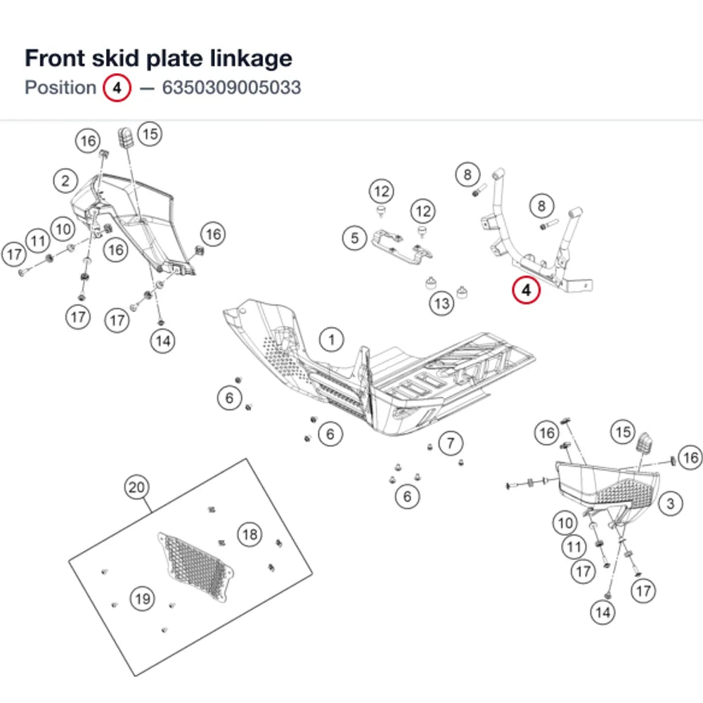 Front skid plate linkage