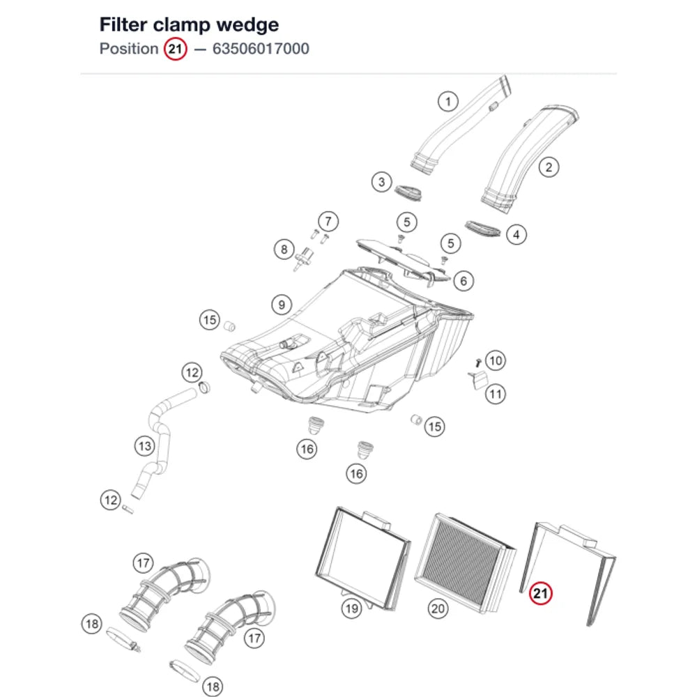 Filter clamp wedge