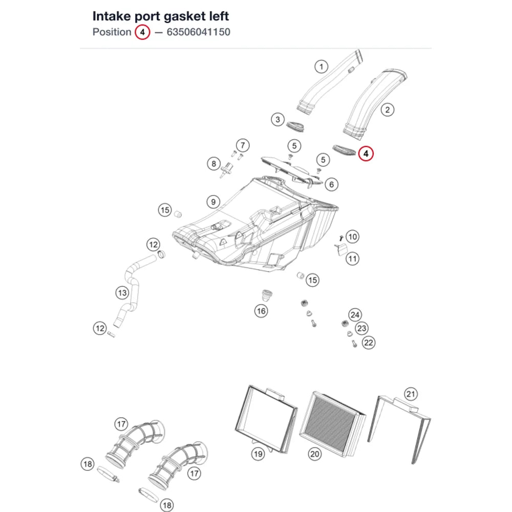 Intake port gasket left