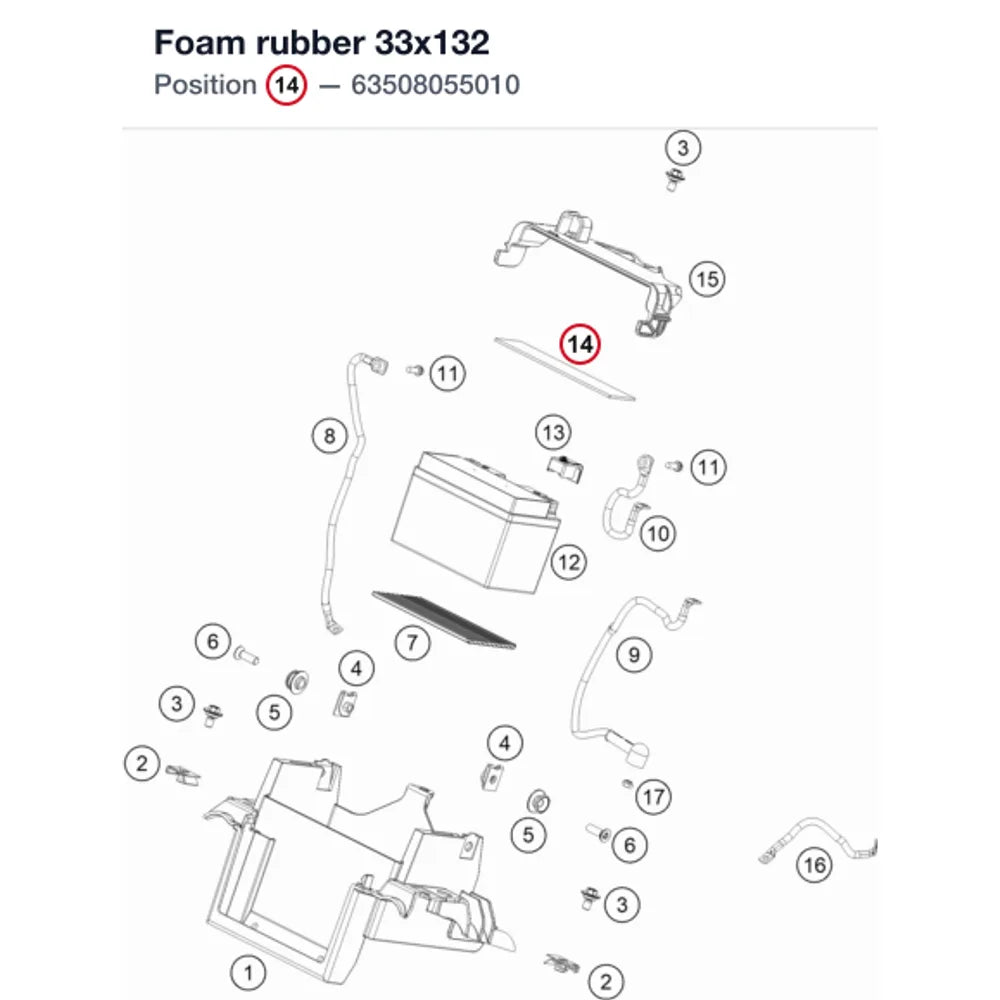 Foam rubber 33x132