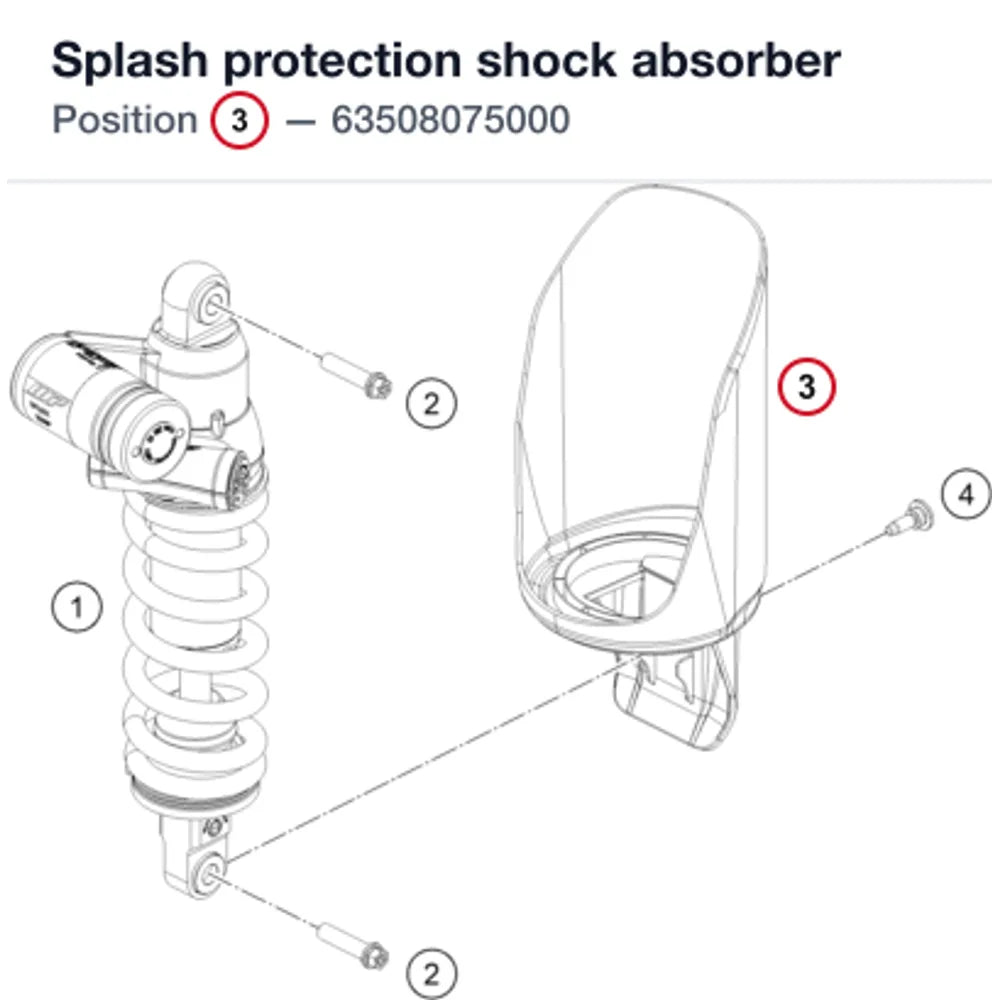 Splash protection shock absorber