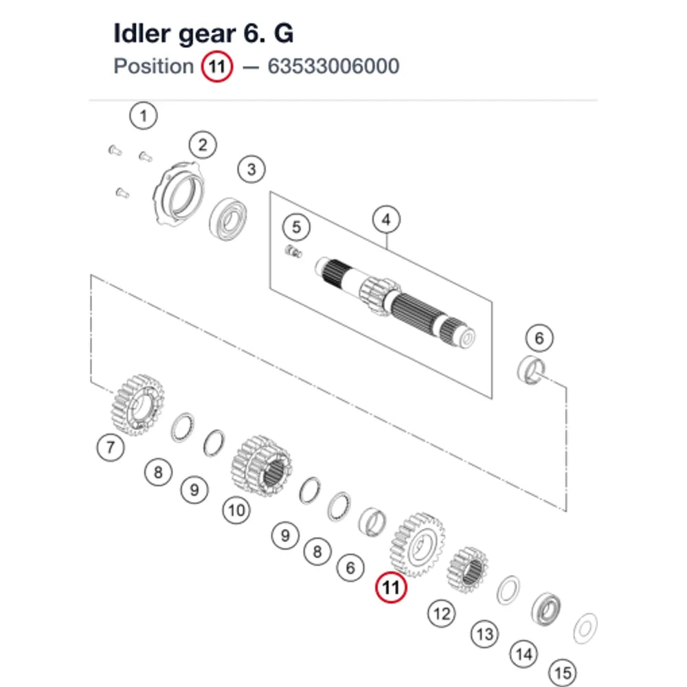 Idler gear 6. G