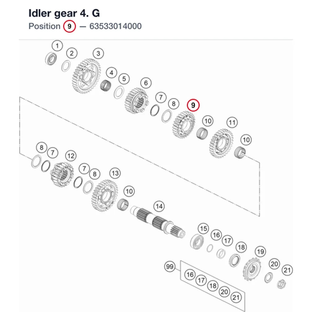 Idler gear 4. G