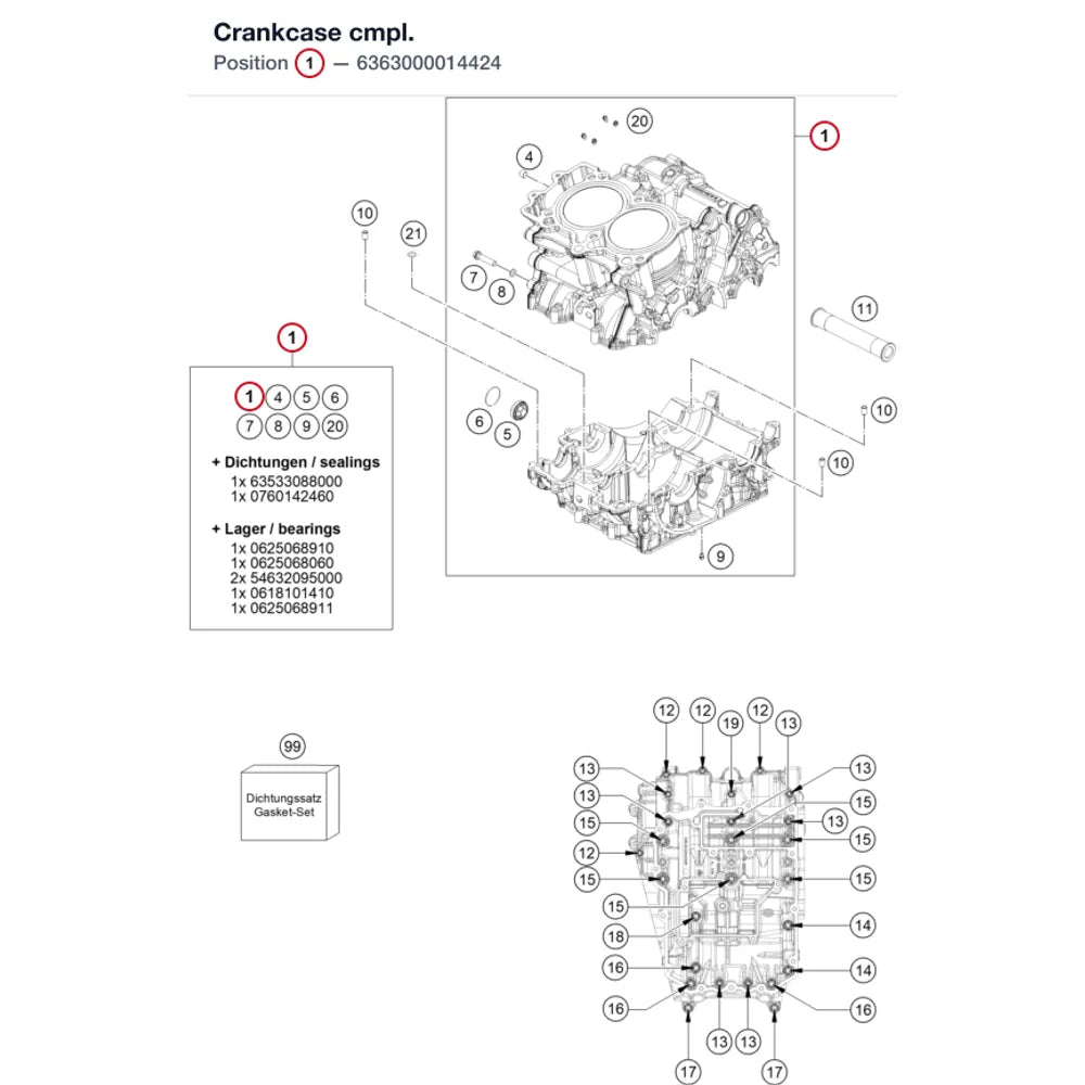 Crankcase cmpl.