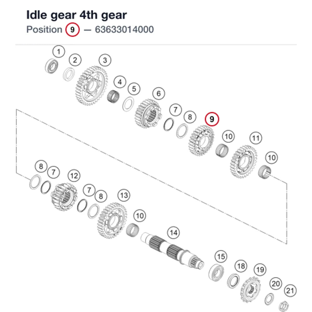 Idle gear 4th gear