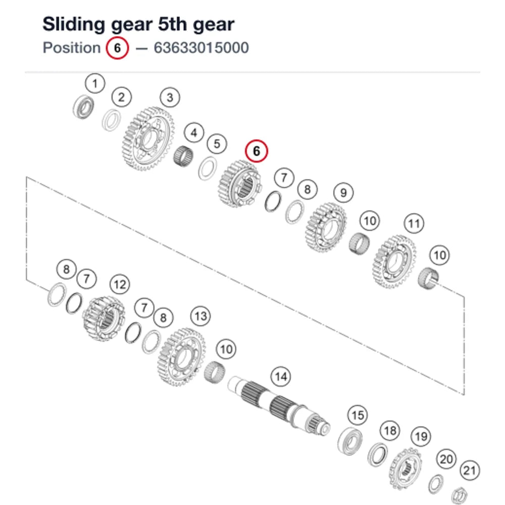 Sliding gear 5th gear
