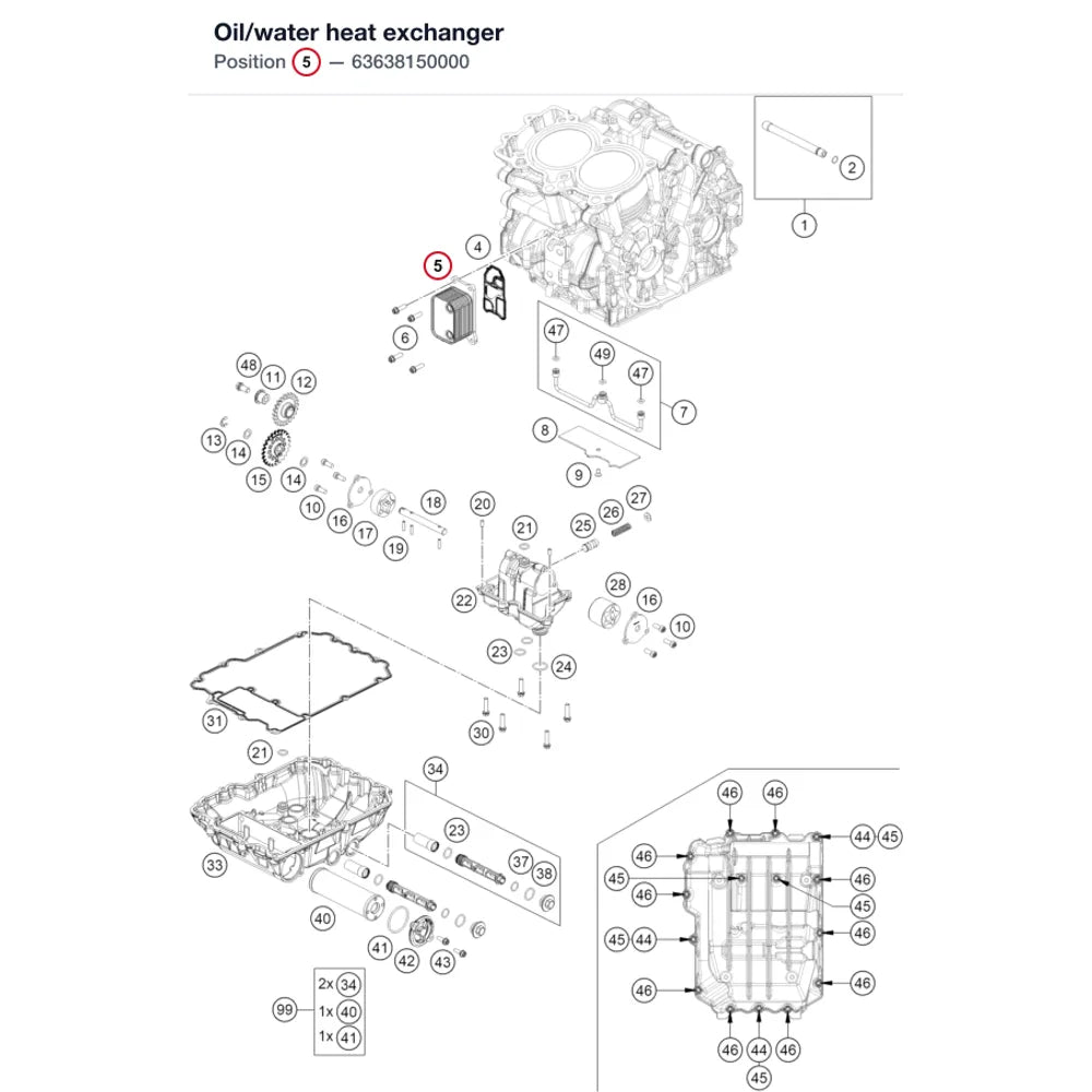 Oil/water heat exchanger