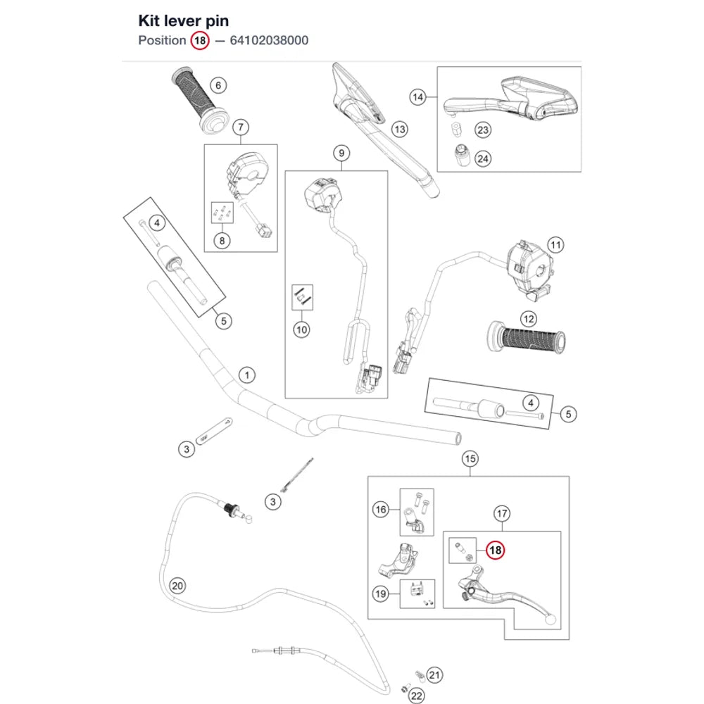 Kit lever pin