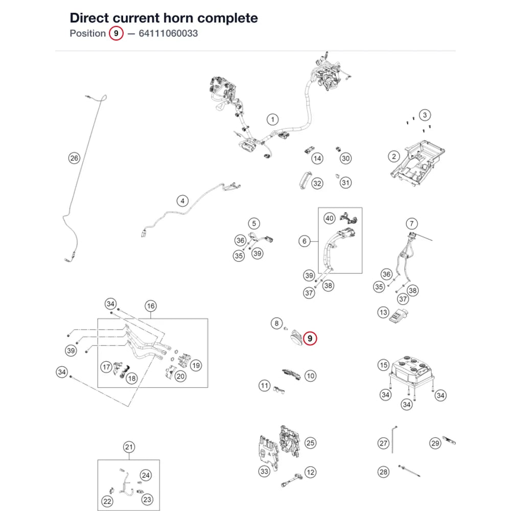 Direct current horn complete