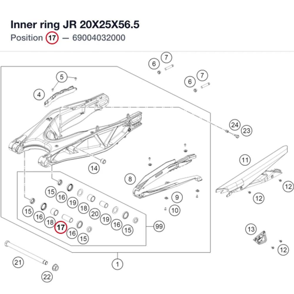 Inner ring JR 20X25X56.5