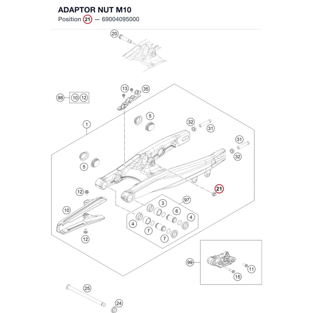 ADAPTOR NUT M10