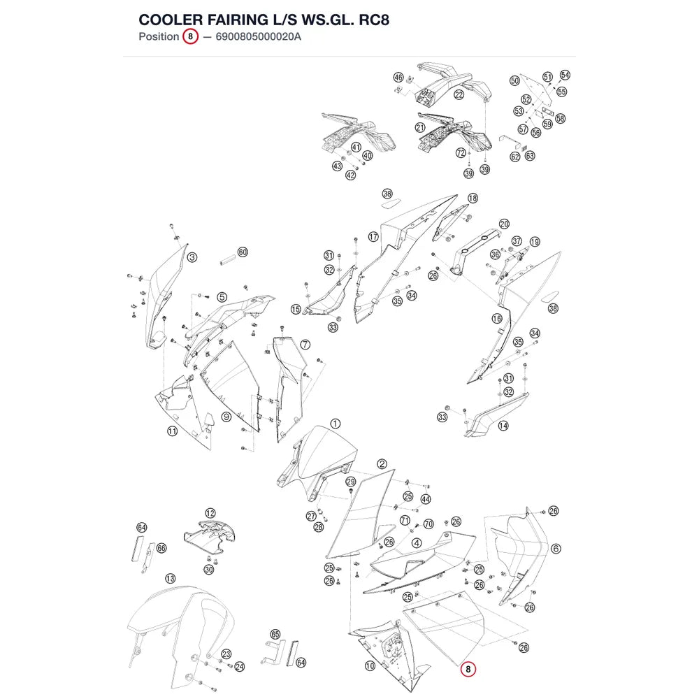 COOLER FAIRING L/S WS.GL. RC8