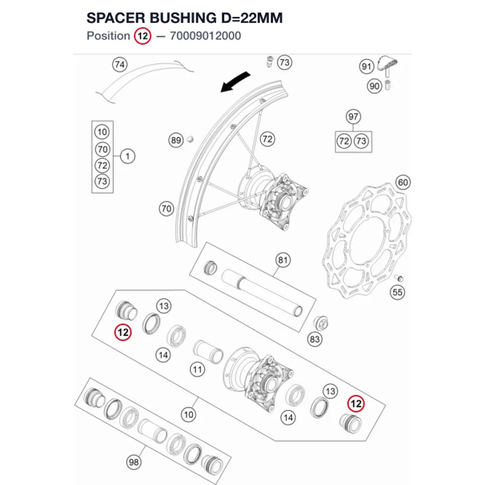 SPACER BUSHING D=22MM