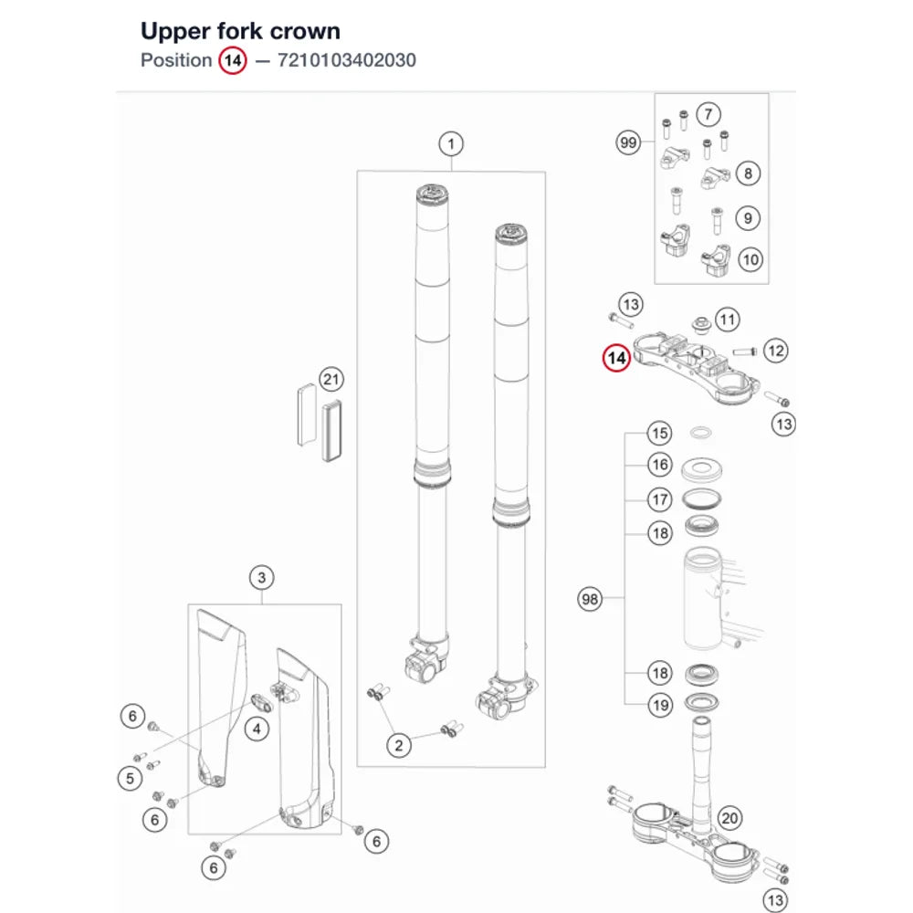 Upper fork crown