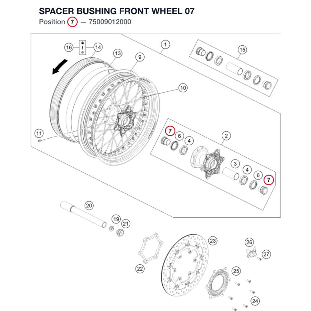 SPACER BUSHING FRONT WHEEL  07