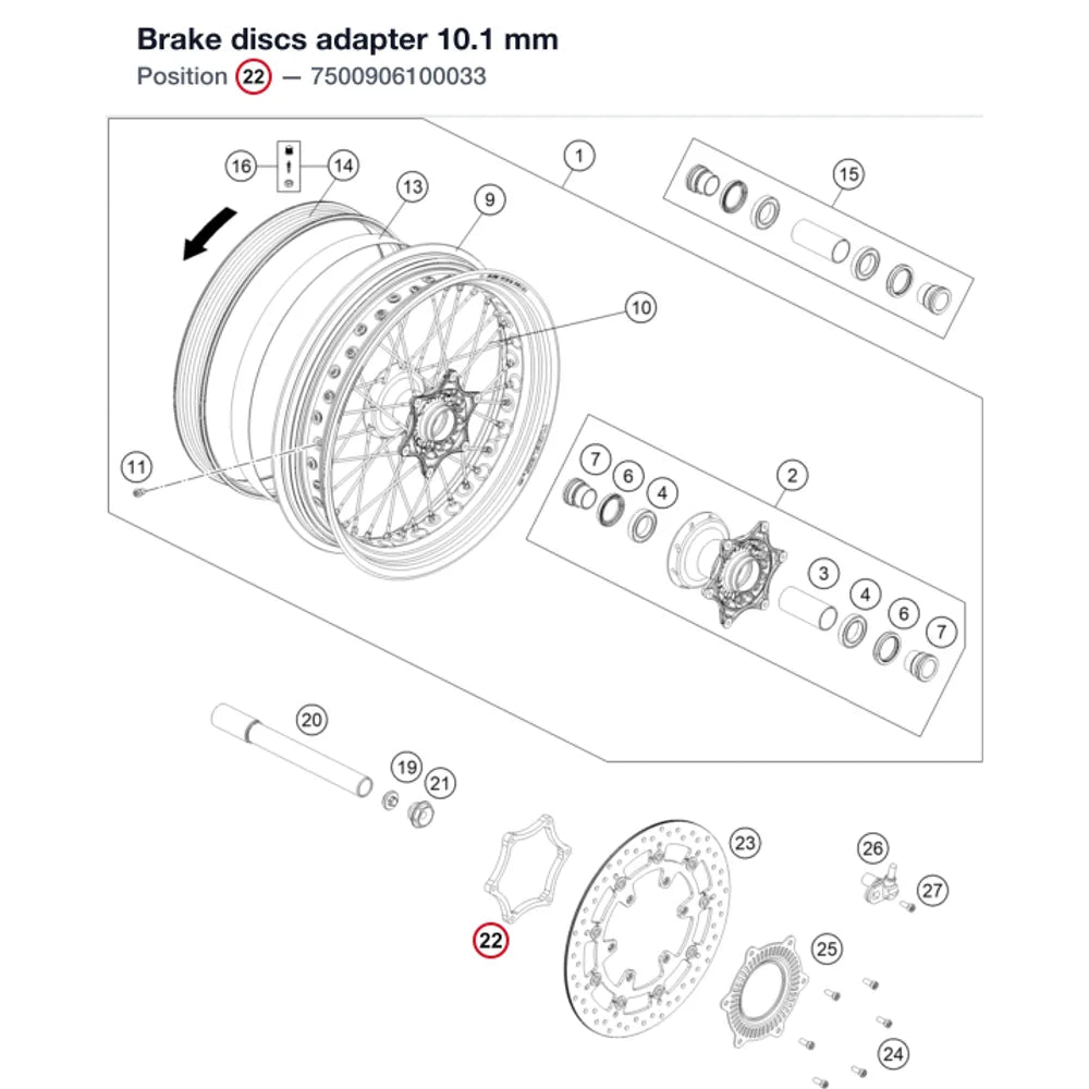 Brake discs adapter 10.1 mm