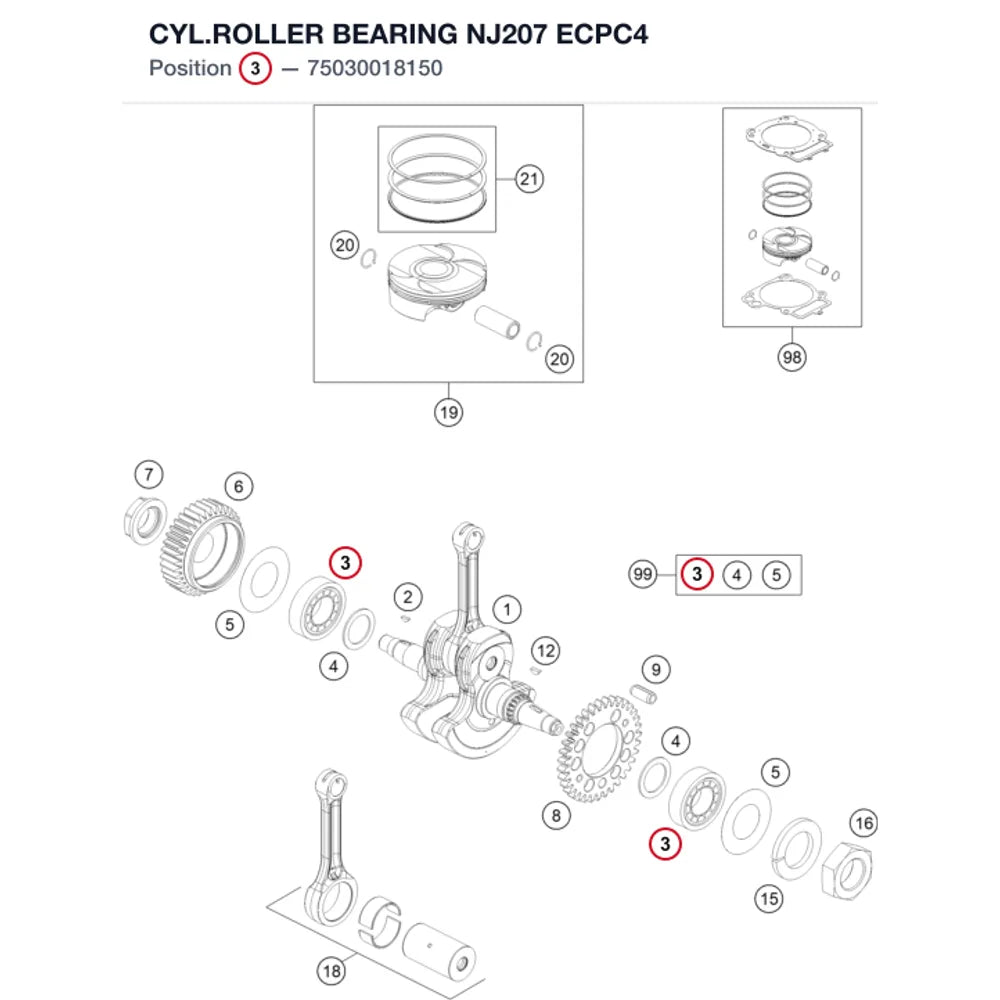 CYL.ROLLER BEARING NJ207 ECPC4