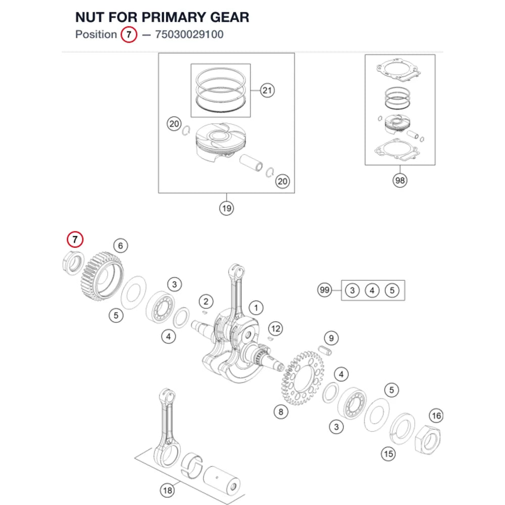 NUT FOR PRIMARY GEAR
