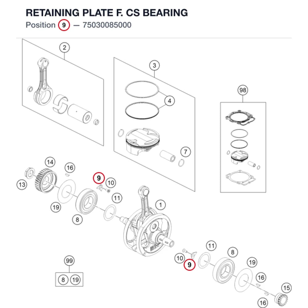 RETAINING PLATE F. CS BEARING