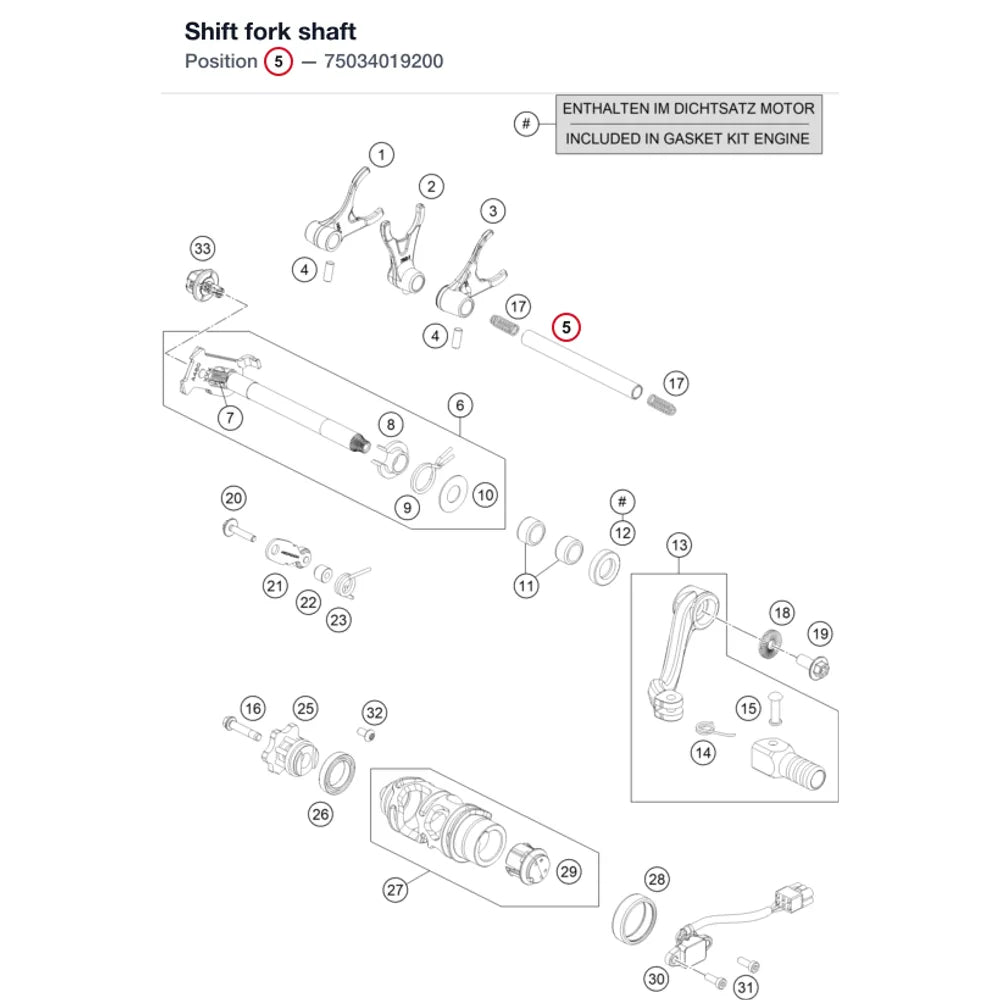 Shift fork shaft