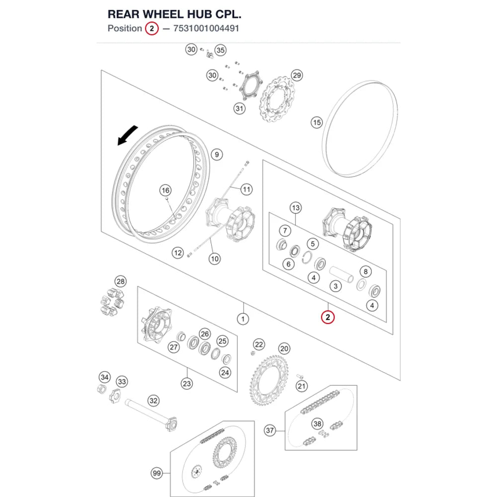 REAR WHEEL HUB CPL.