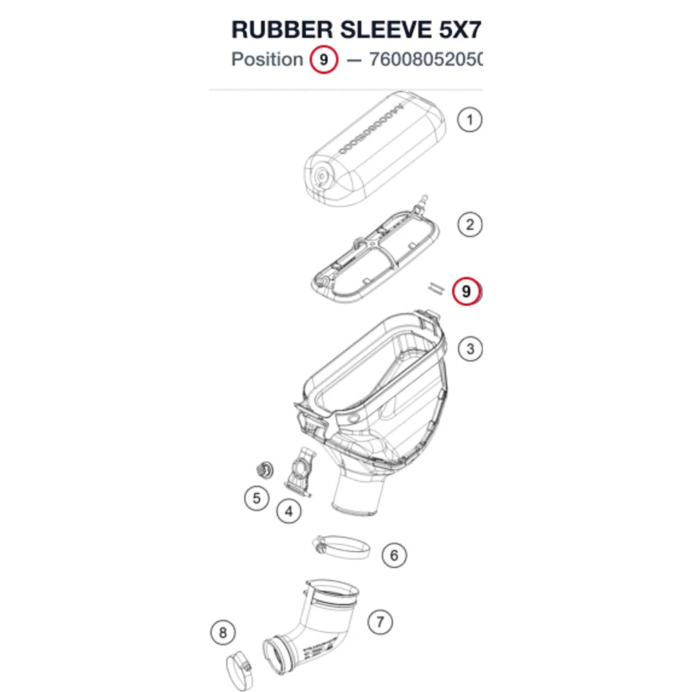 RUBBER SLEEVE 5X7.6X13MM