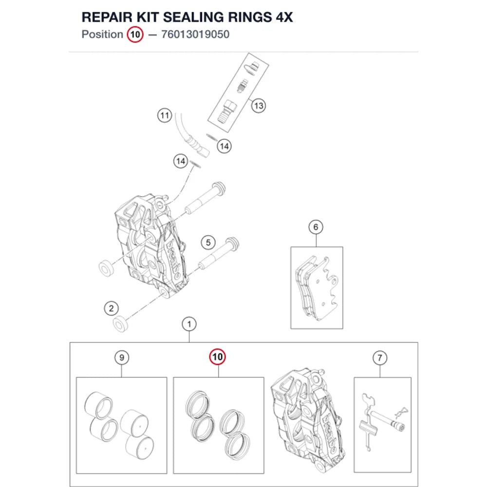 REPAIR KIT SEALING RINGS 4X
