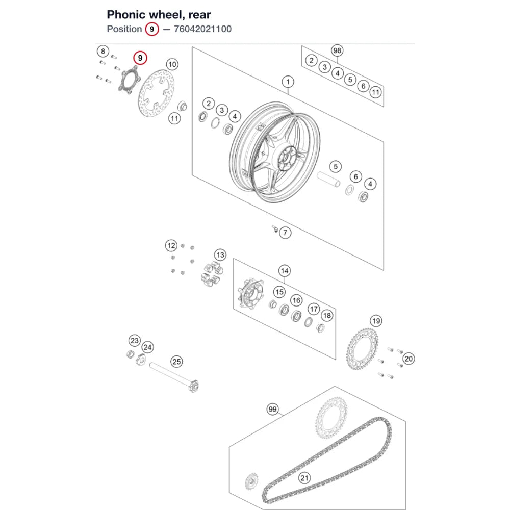 Phonic wheel, rear